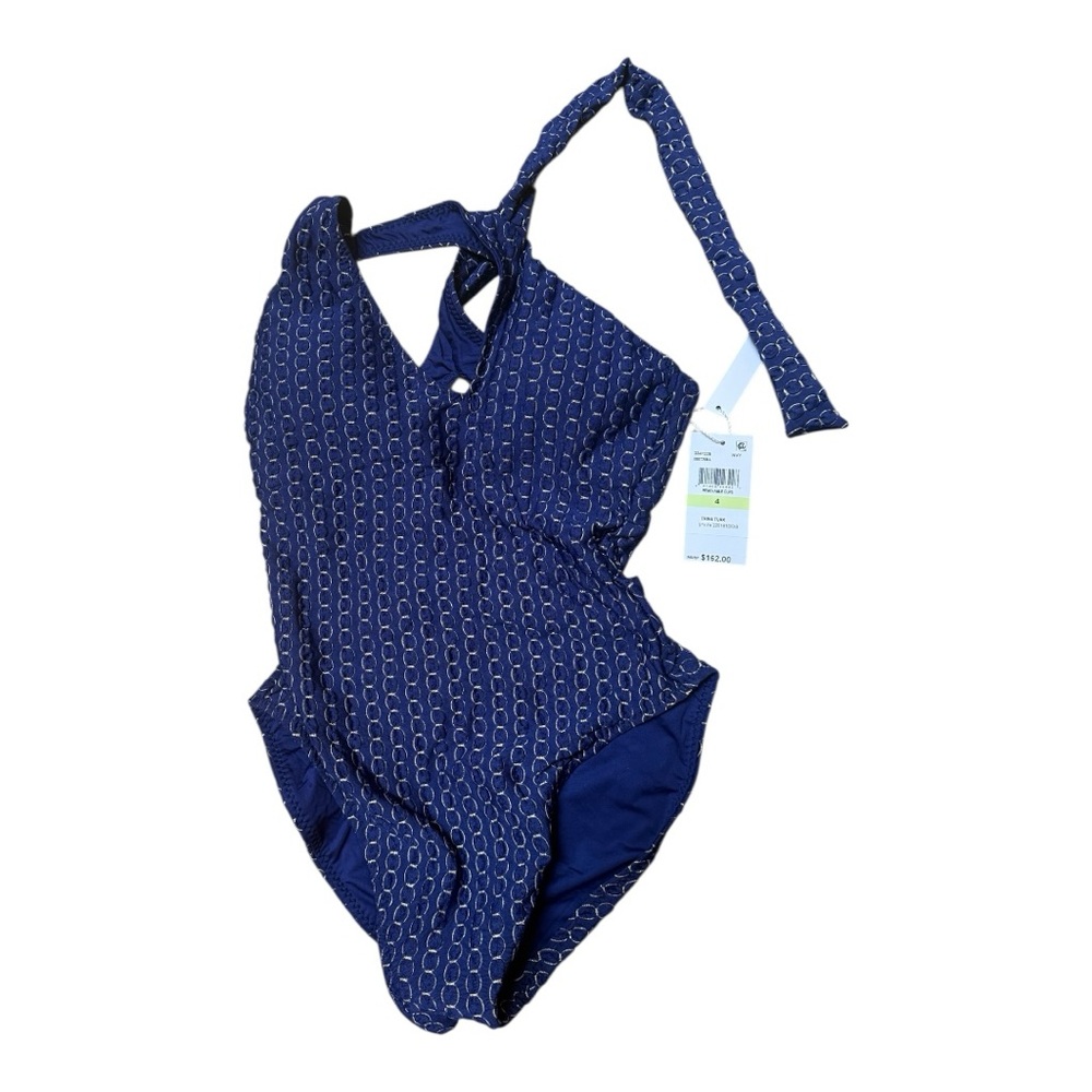 Elegant Navy One-Shoulder Trina Turk Swimsuit Small NWT - Picture 4 of 4